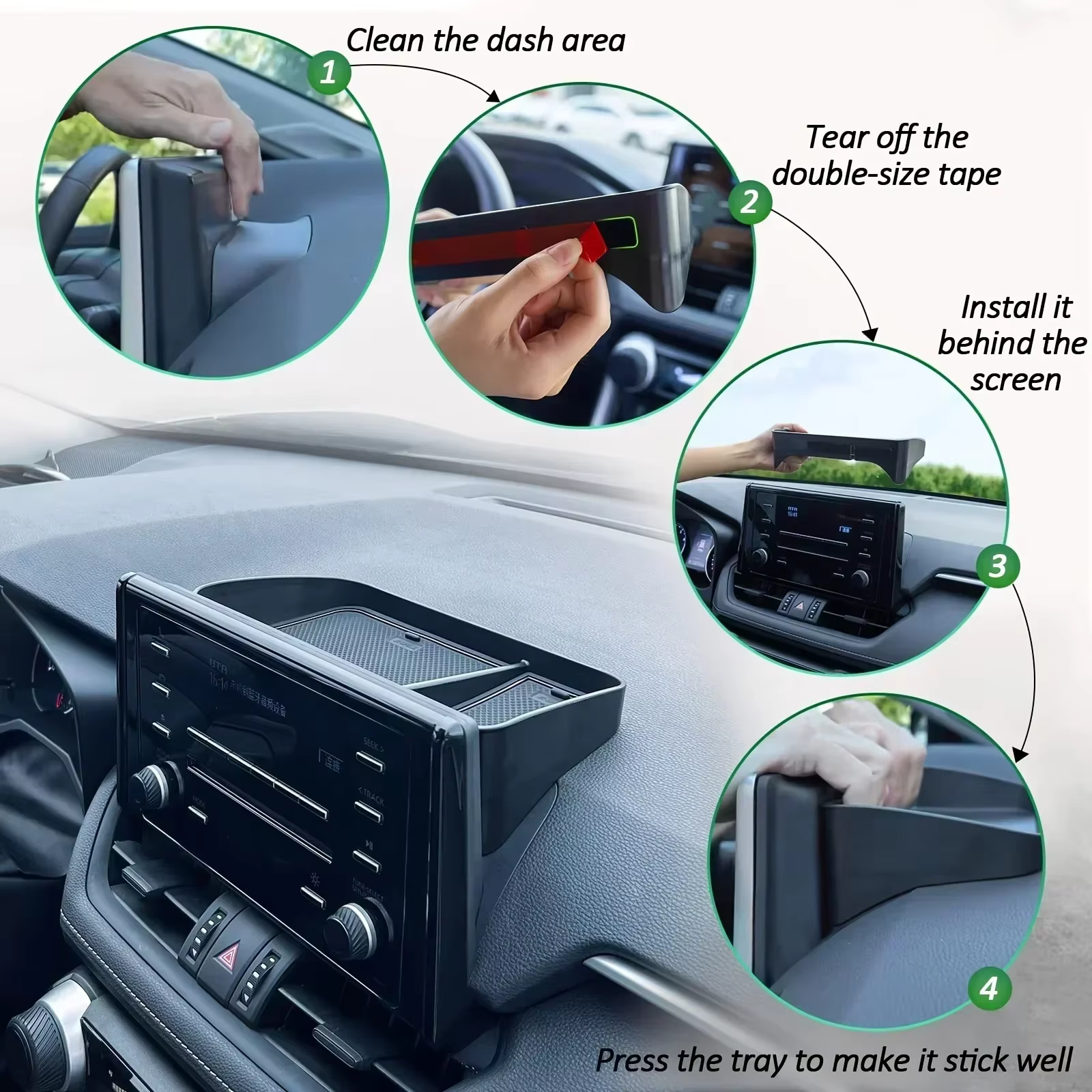 Boîte de rangement pour tableau de bord avant de voiture