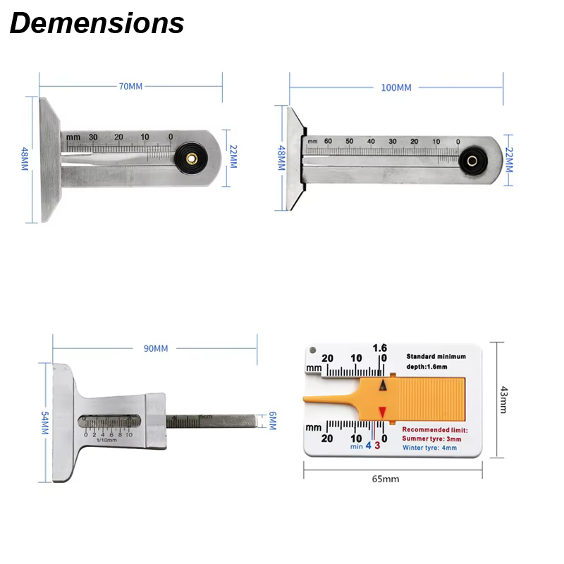 Mesureur de profondeur en acier inoxydable