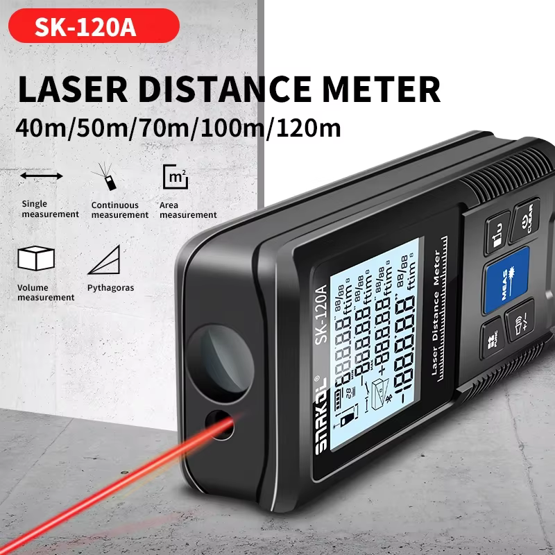 SNAKOL Télémètre laser 3-en-1 avec ruban à mesurer : 40/50/70/100/120m