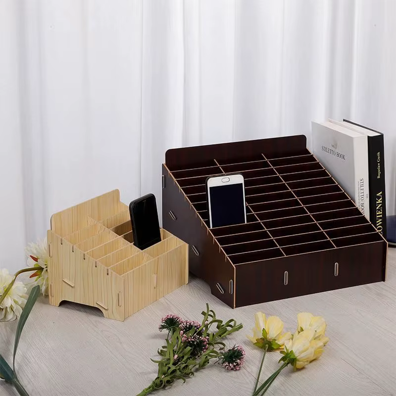 Boîte de rangement en bois à compartiment