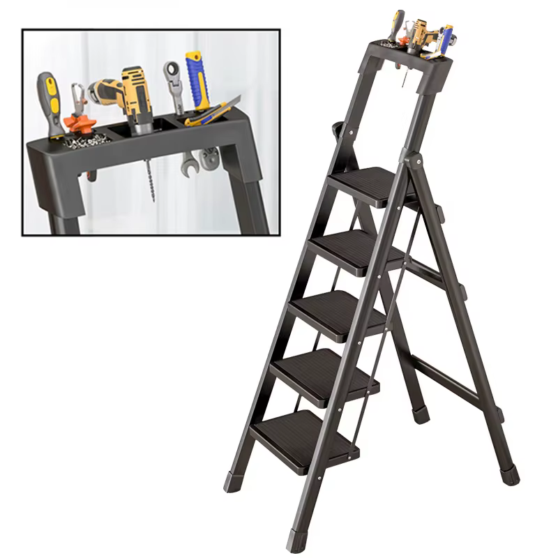 Échelle pliante en acier au carbone, chaise-échelle portable, échelle domestique pliable, marchepied de cuisine, tabouret pour la maison