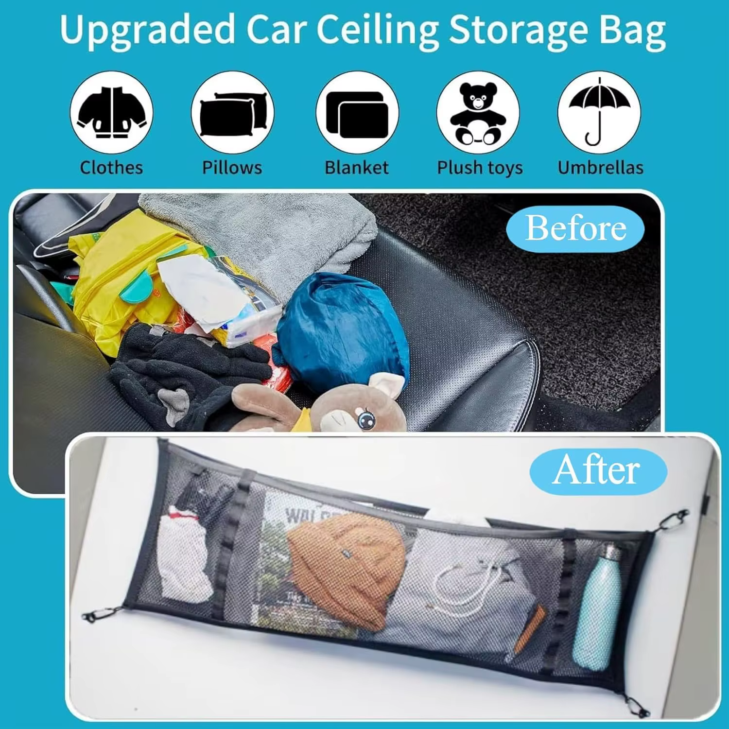 Kits de sacs de rangement en maille de Nylon pour toit de caravane, pour VW T5 T6 Beach California Multivan Caravelle Bulli, sac de tente de toit de caravane