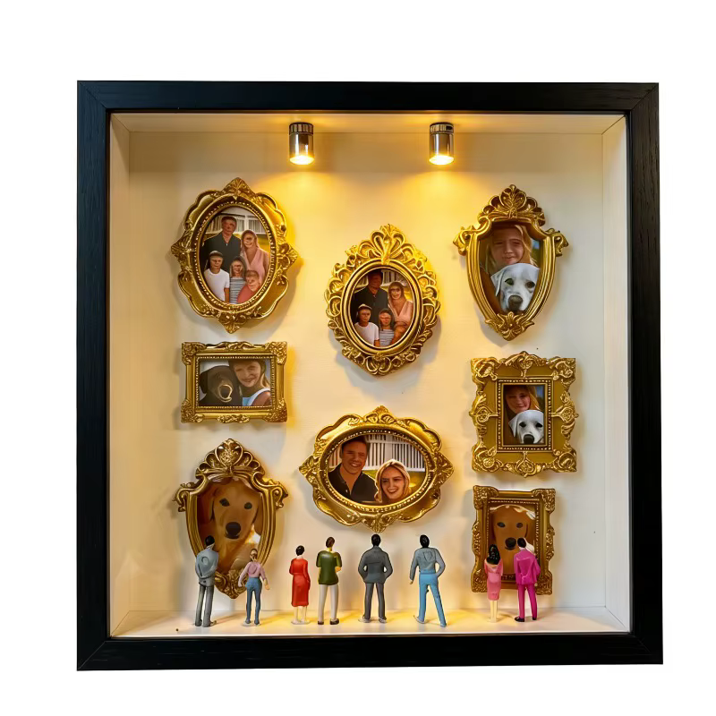 Kit de présentation créatif DIY Mini Musée Silhouette Shadow Box avec cadres en bois – Cadeau pour Anniversaire