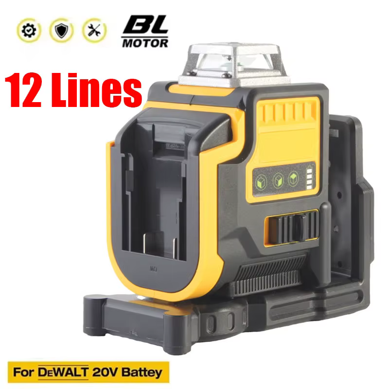 Pour DeWALT 20V 18V batterie niveau Laser 12 lignes 3D faisceaux verts horizontaux et verticaux compteur