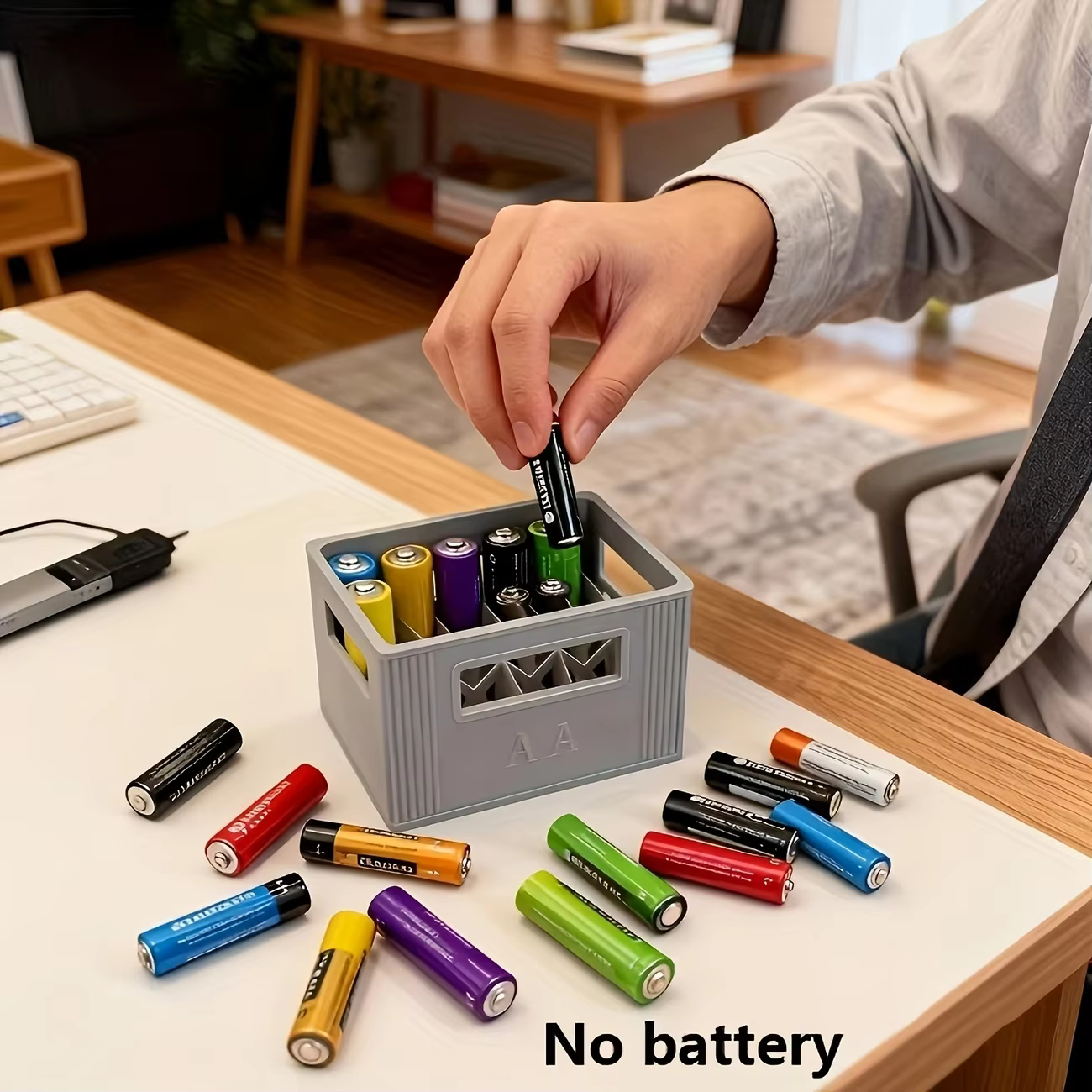 Boîte de rangement pour piles de grande capacité à 20 compartiments - Organisateur