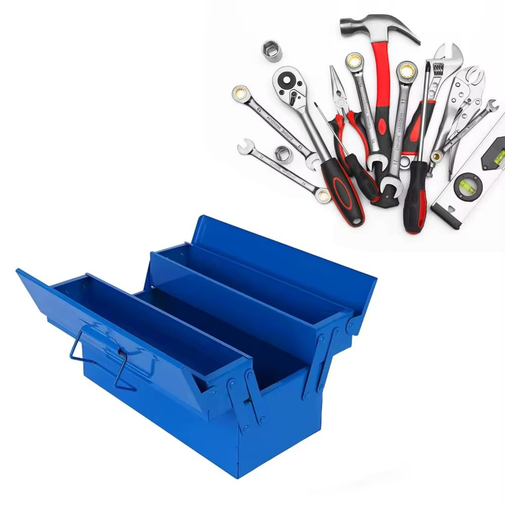 Boîte à outils métallique de grande capacité pour rangement embarqué