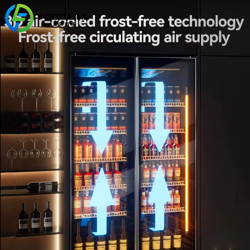 Vitrine réfrigérée professionnelle verticale avec porte vitrée pour objets de collection, vin, usage domestique, sur mesure