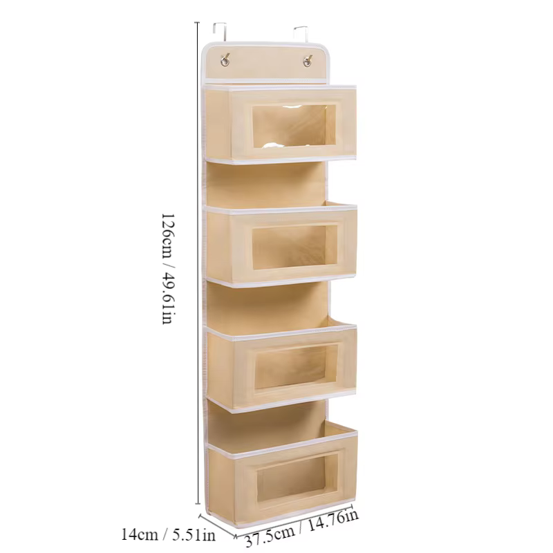 1pc Quatre couches Sac De Rangement Porte Suspendus Tissu Organisateur Sac Pour Articles Divers Sous-Vêtements Chaussettes