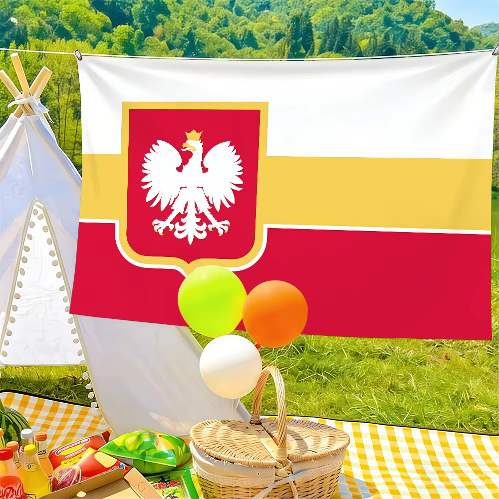 Drapeau de Pologne adapté aux fêtes d'anniversaire