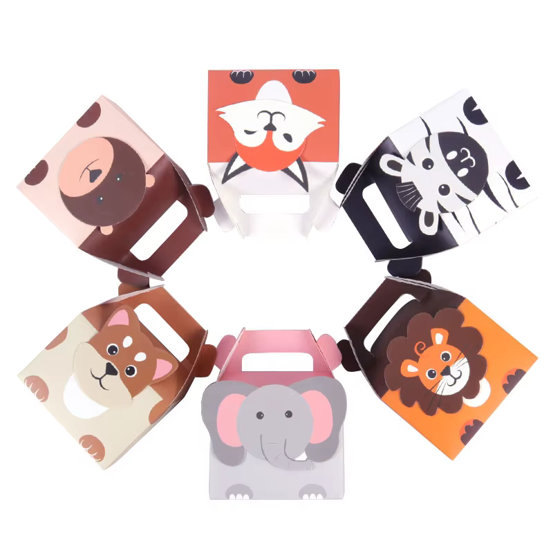 Boîtes à cadeaux d'anniversaire Safari, 10/20 pièces, Lion, renard, éléphant, Zoo, thème d'animaux, boîtes à friandises joyeux anniversaire, bonbons, décoration de fête pour enfants