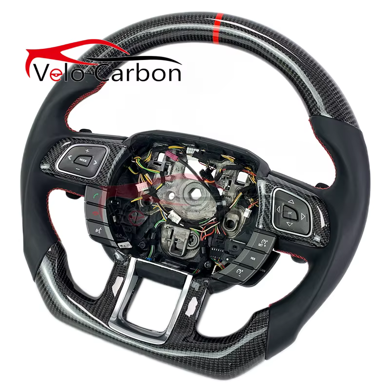 Volant en cuir lisse ou perforé en Fiber de carbone forgé noir personnalisé pour Land Rover Range Rover Evoque 2011 – 2019