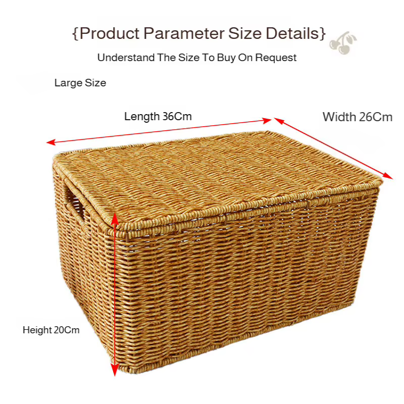 Boîte de rangement tissée semblable au rotin pour la maison