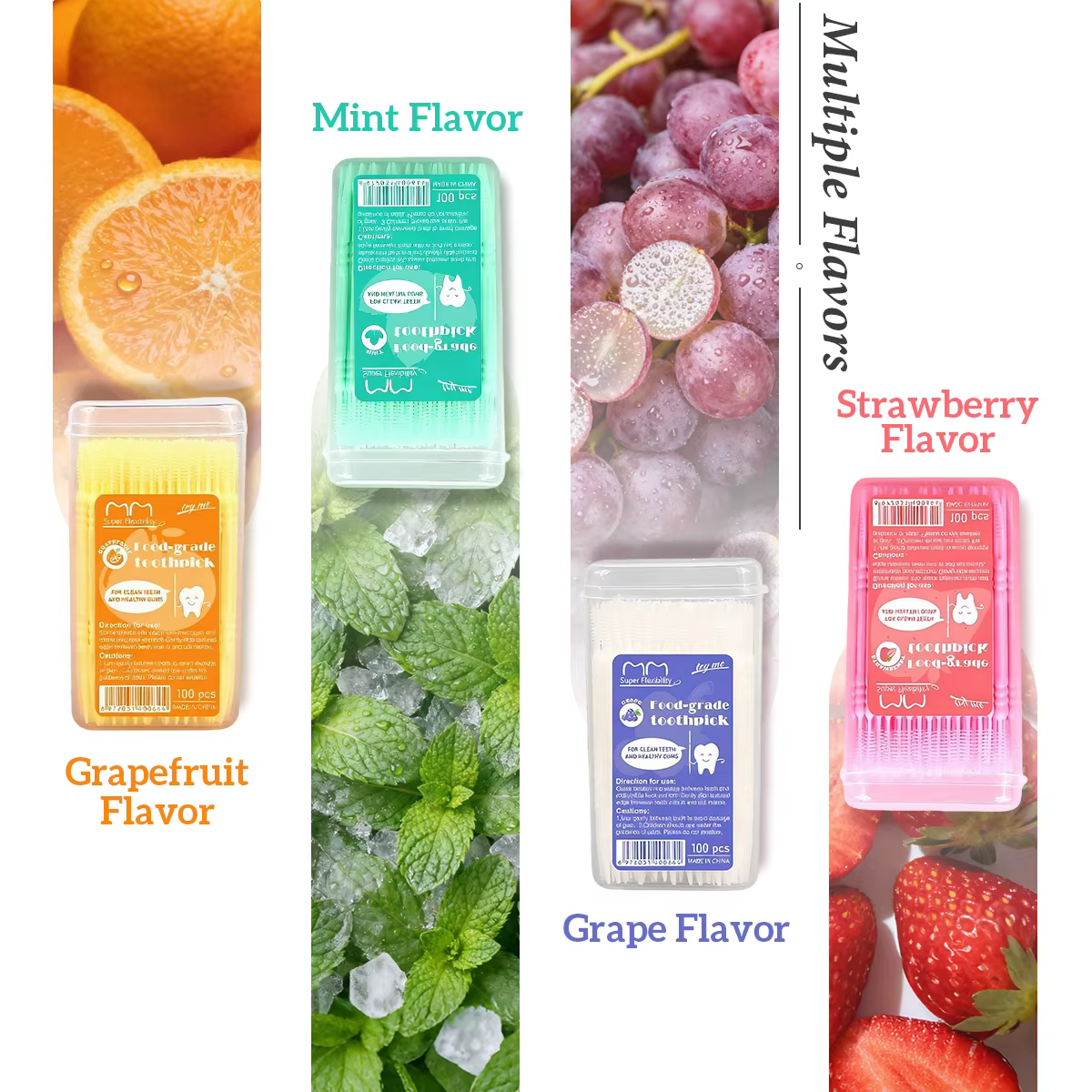 Cure-dents jetables aromatisées aux fruits