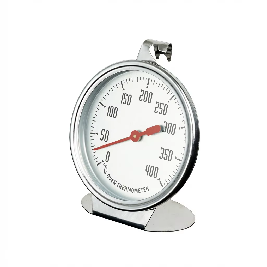 Thermomètre de four en acier inoxydable 0-400 ° Grand cadran - À accrocher ou à poser pour la mesure de la température