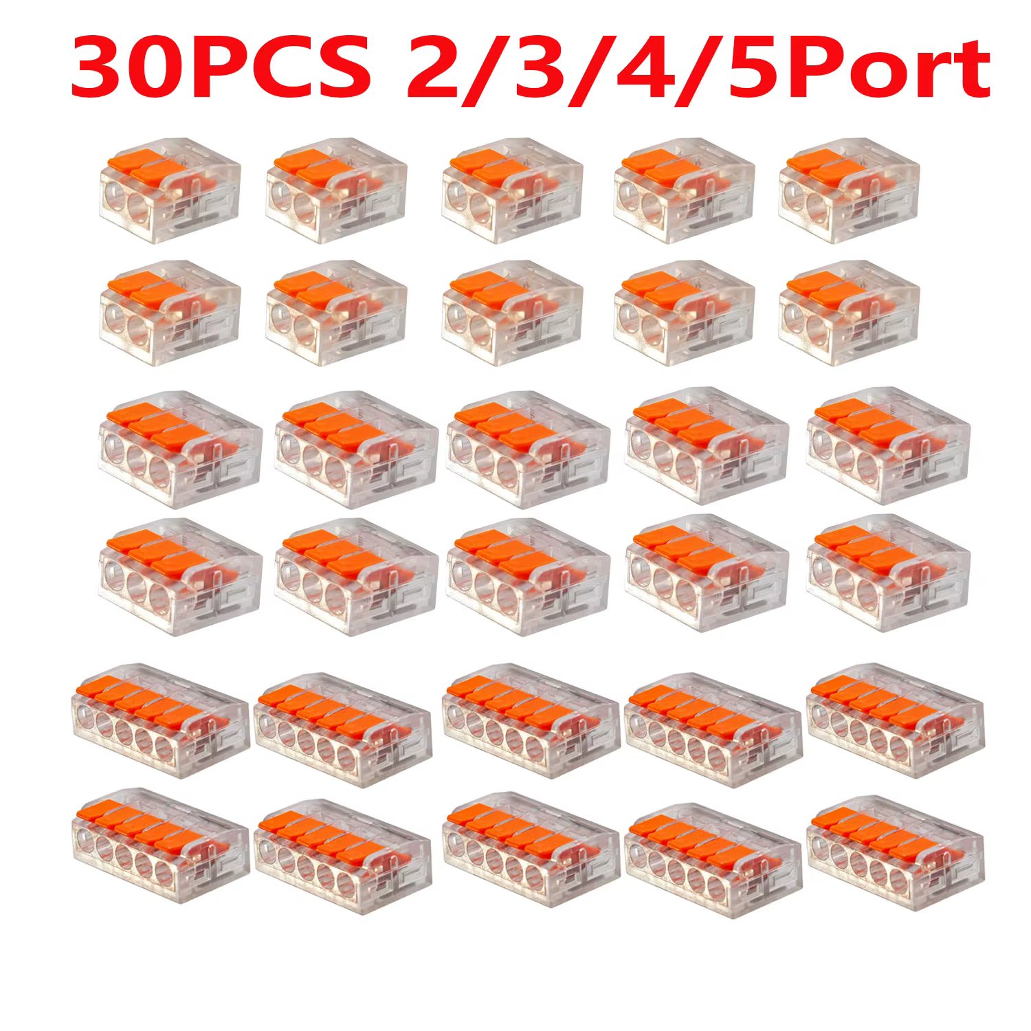 Ensemble de 30 connecteurs de câbles combinés orange