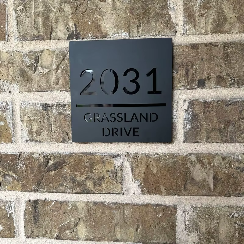 Plaque d'immatriculation extérieure personnalisée de maison, plaque de découpe en acrylique 3D, plaque d'immatriculation de rue résidentielle extérieure personnalisée, signe de porte, cadeau