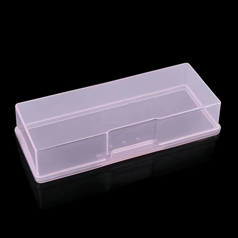 Boîte de rangement pour Nail Art, organisateur d'accessoires pour ongles, conteneur en plastique cuboïde transparent, mallette d'emballage pour brosse à ongles, lime, outils de manucure