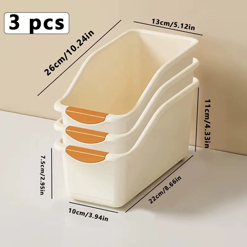 Ensemble de bacs de rangement en plastique courbés - Boîtes d'organisation polyvalentes pour les produits de nettoyage et les essentiels ménagers