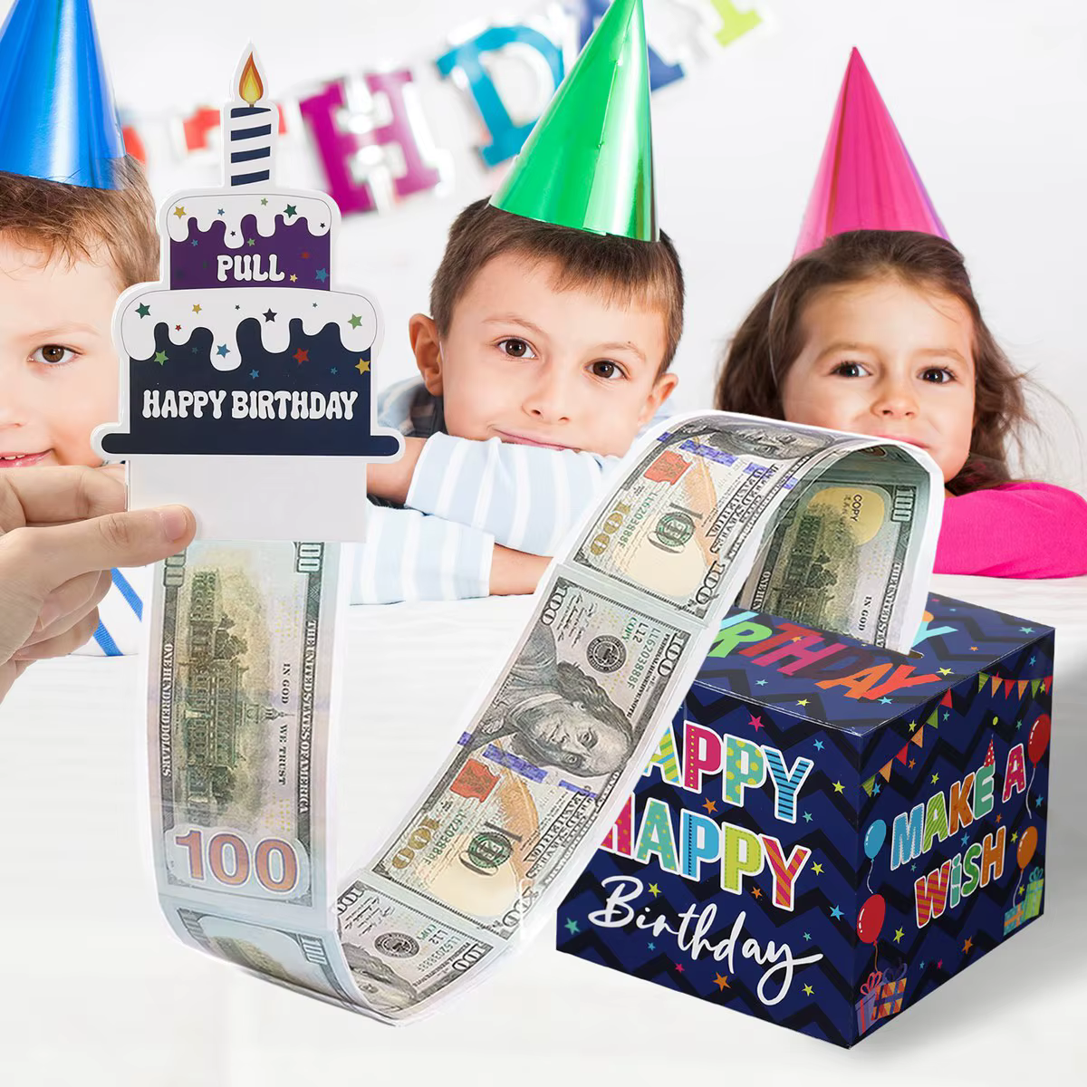 Boîte-cadeau d'anniversaire avec carte de gâteau, tirelire amusante, cadeaux d'anniversaire créatifs pour hommes et femmes, anniversaire des travailleurs, 1PC