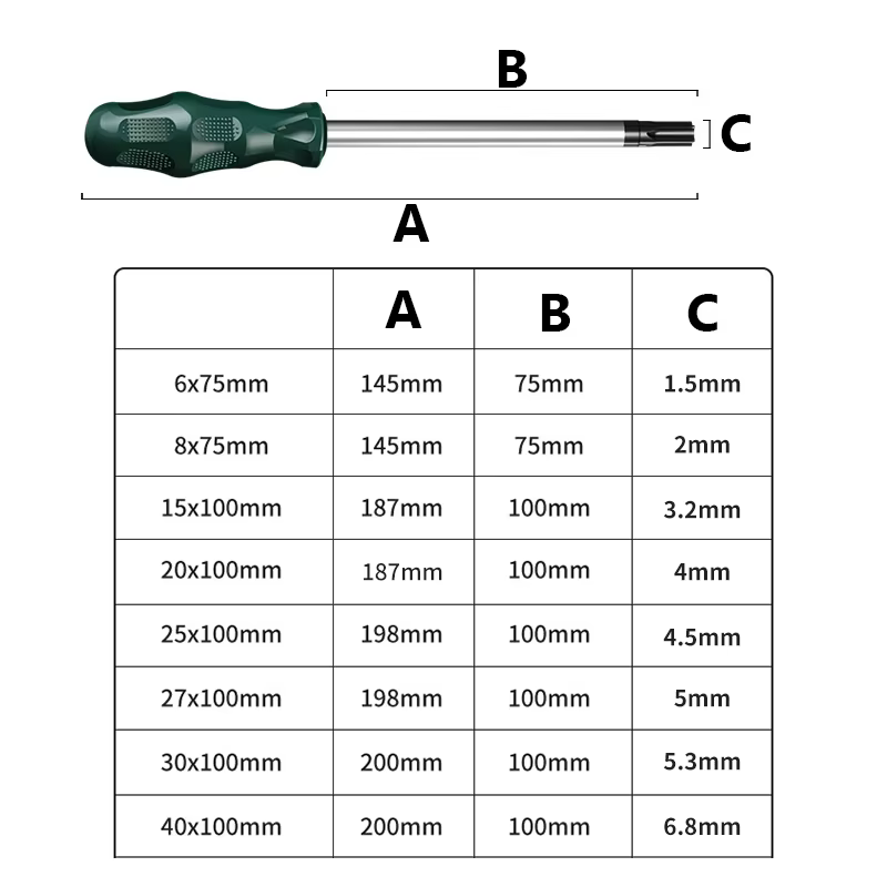 Tournevis magnétique Torx T6
