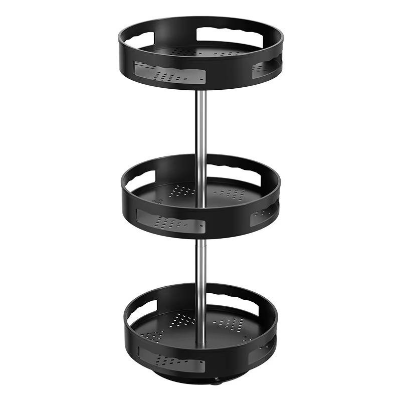 360 °   Étagère à épices rotative multi-niveaux, carrousel de rangement pour comptoir de cuisine, plateau tournant pour bouteilles et bocaux d'épices