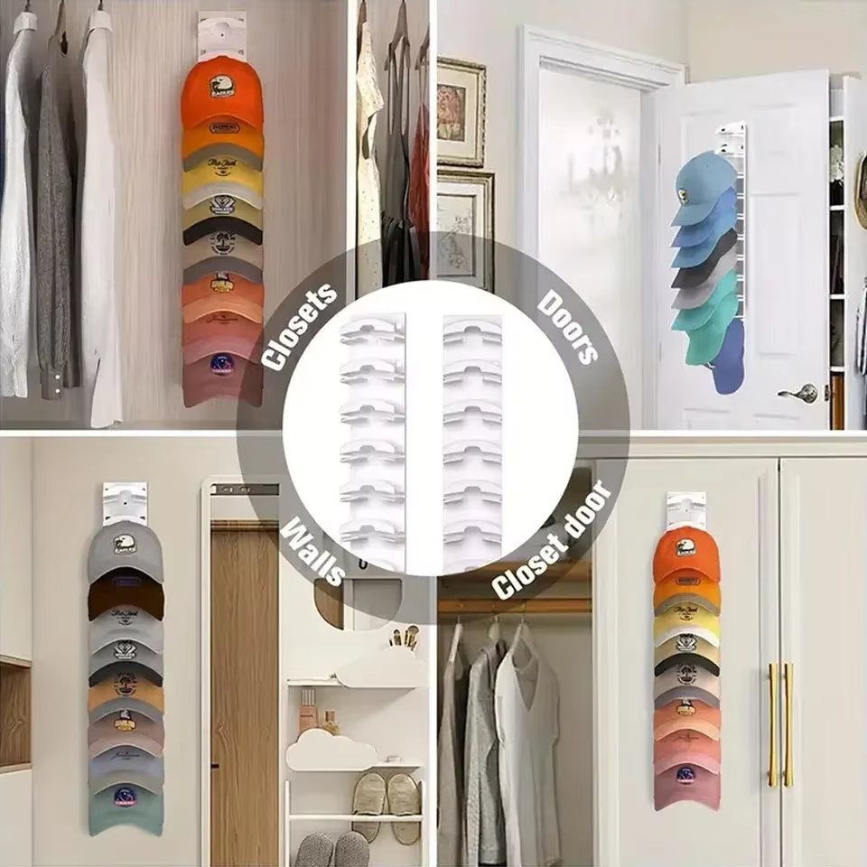 Organisateur de casquettes mural à 10 grilles