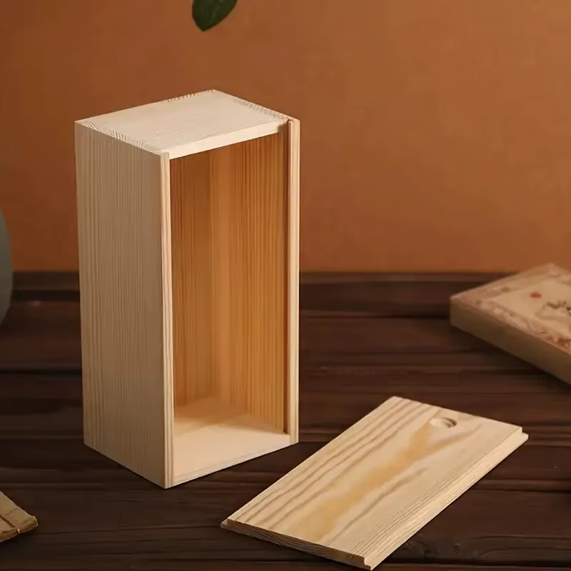 Boîte de rangement coulissante en bois de pin, type tiroir, pour bijoux, cadeaux, souvenirs, organisateur DIY