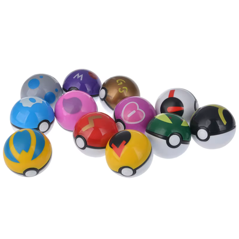 Figurines d'action Pokemon Pikachu Pokeball, 12 pièces/ensemble, modèle de jeu Poke Ball, figurines d'anime, jouets cadeaux d'anniversaire