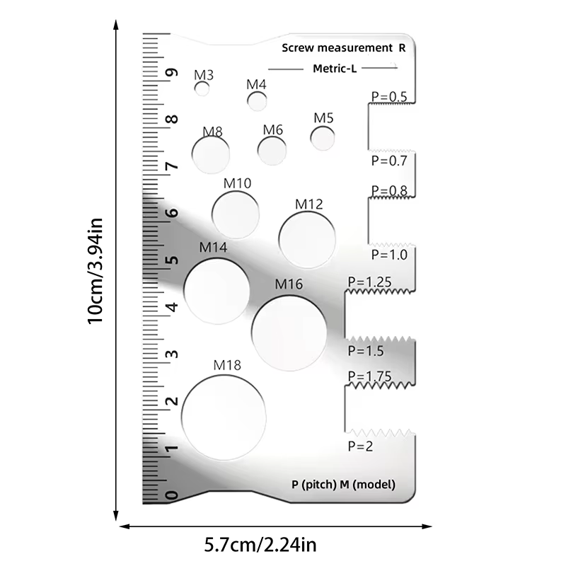 Règle de mesure de vis de vérificateur de filetage
