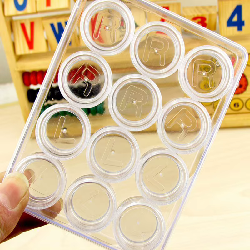 Boîte de rangement ronde transparente pour lentilles de contact