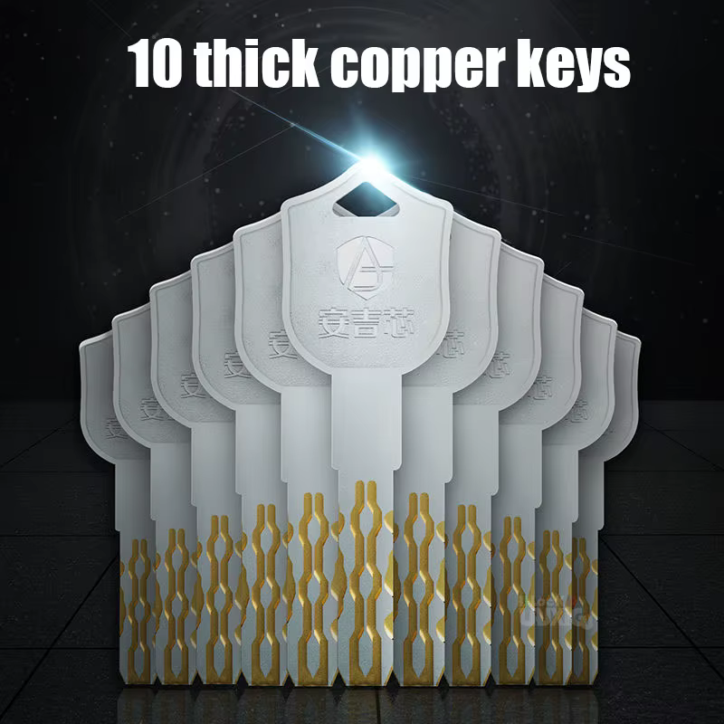 10 clés serrure de porte cylindre en laiton 65-130mm