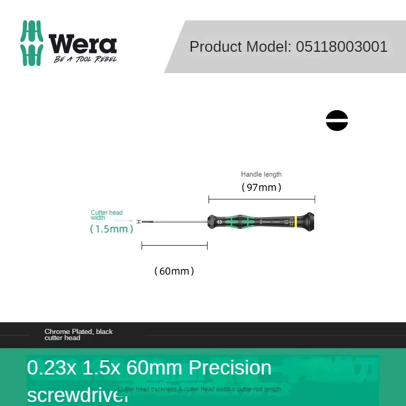 WERA 05118003001 2035 Tournevis pour vis à fente pour applications électroniques