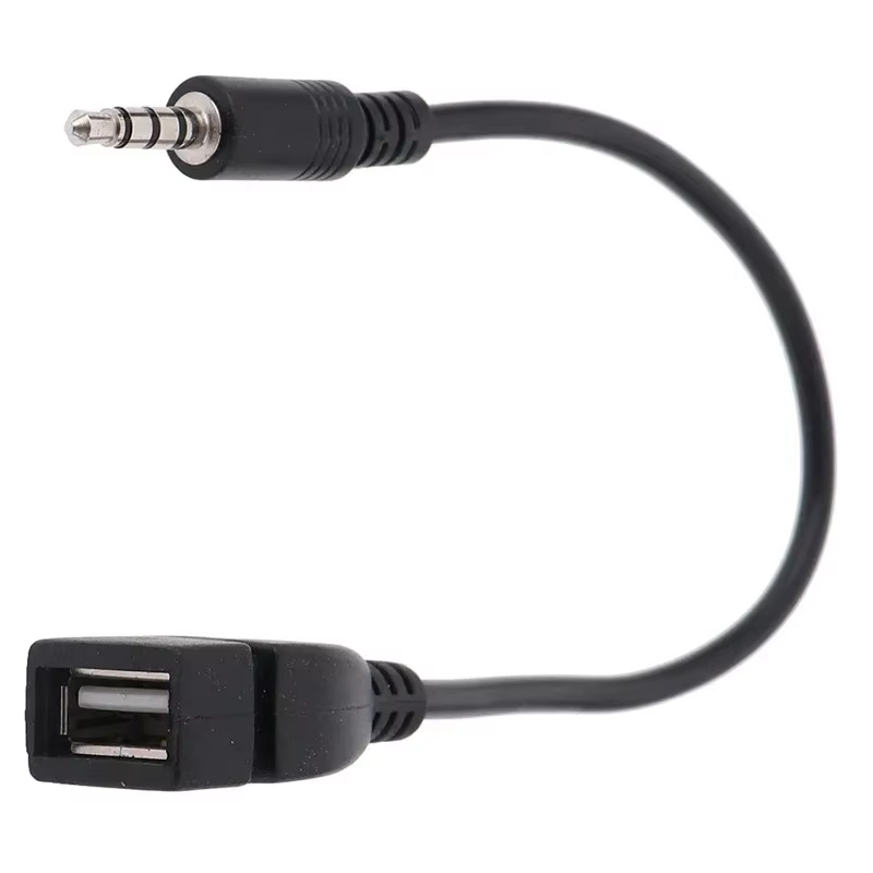 Câble audio Aux de voiture noir 3.5mm vers