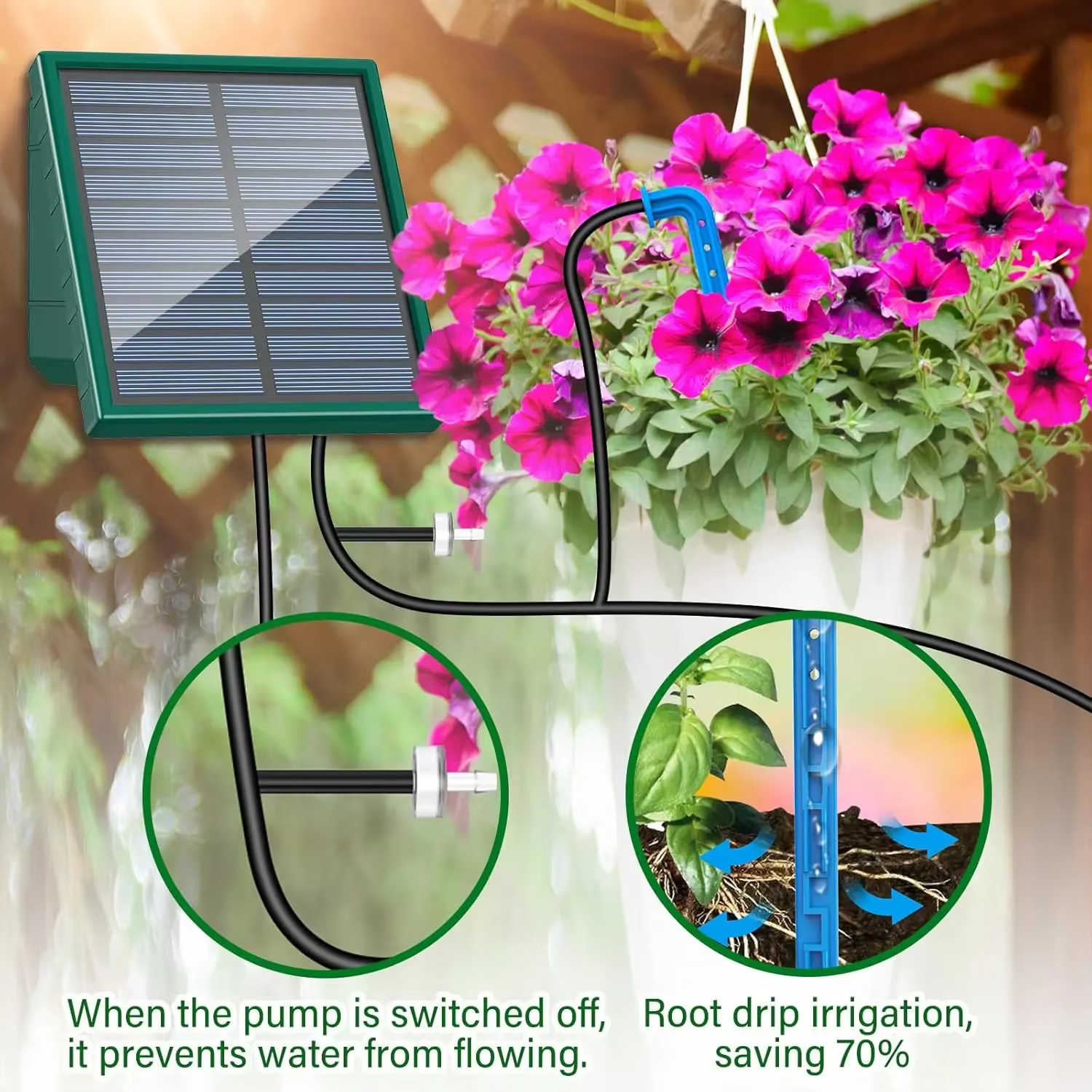 Système d'irrigation goutte-à-goutte solaire automatique