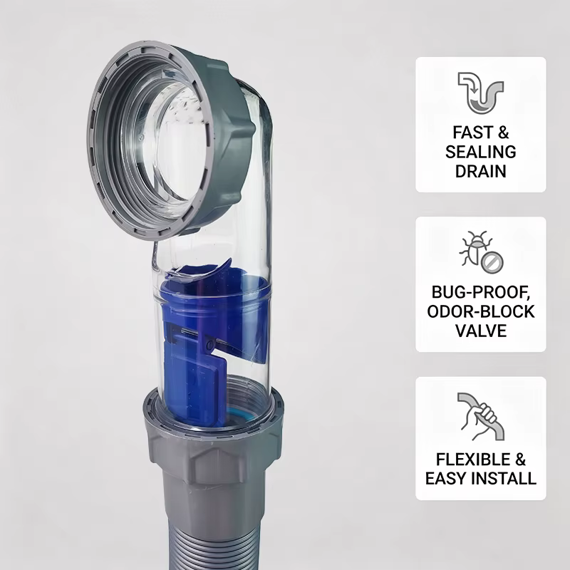 Ensemble de filtres de vidange d'évier avec tuyau rétractable anti-colmatage et désodorisant