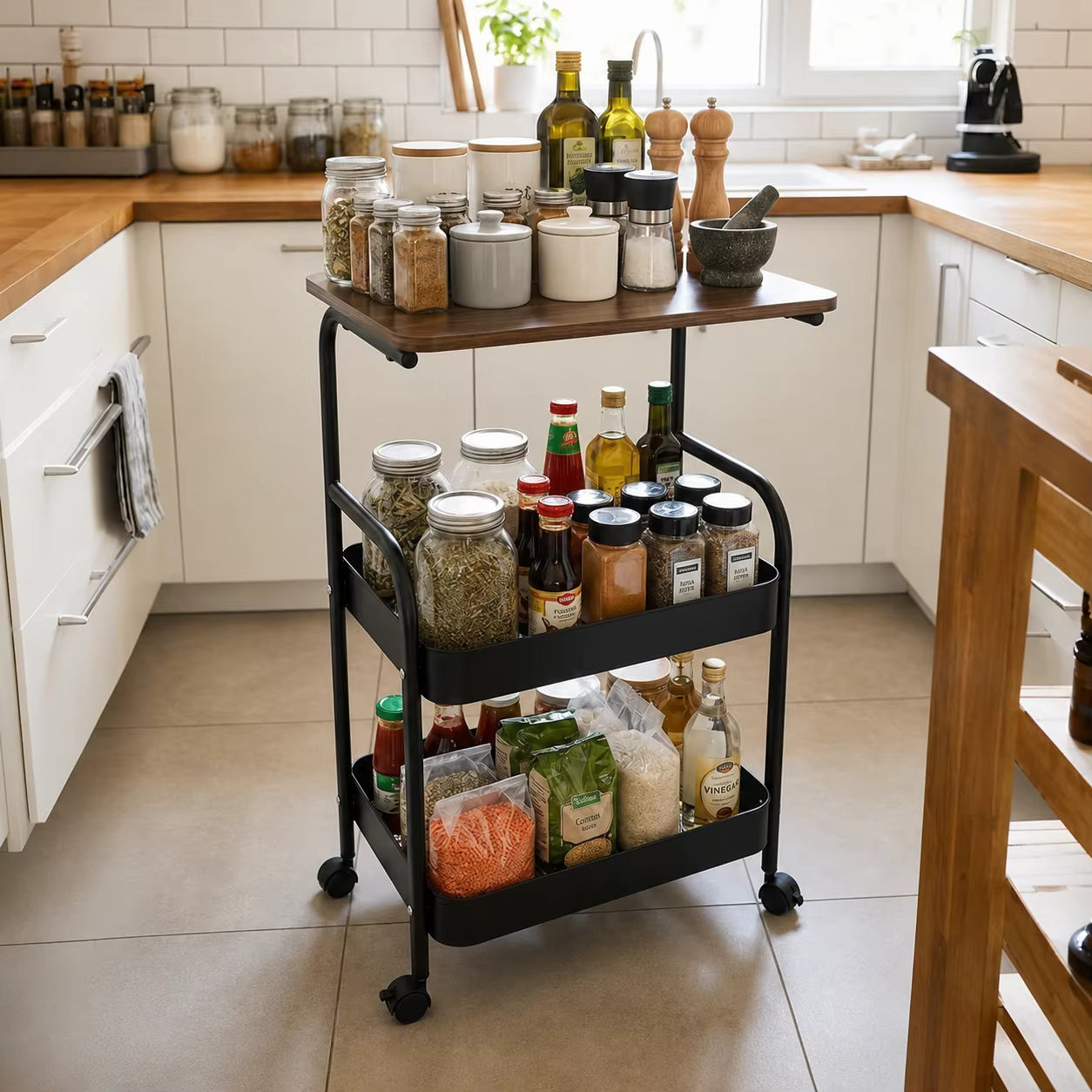Étagère de rangement de chevet, organisateur mobile multi-niveaux pour la maison, le canapé du salon, support à collation pour fauteuil roulant