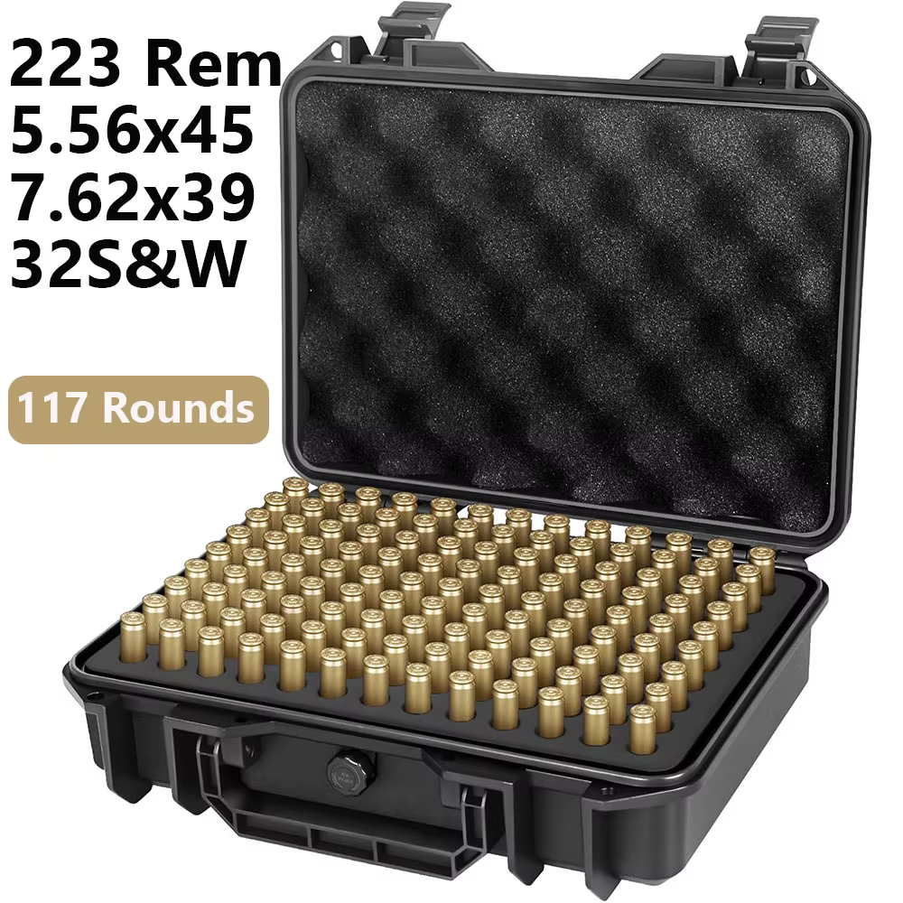 Boîte à munitions 99/117 cartouches 223 5.56x45 7.62x39 32S & W