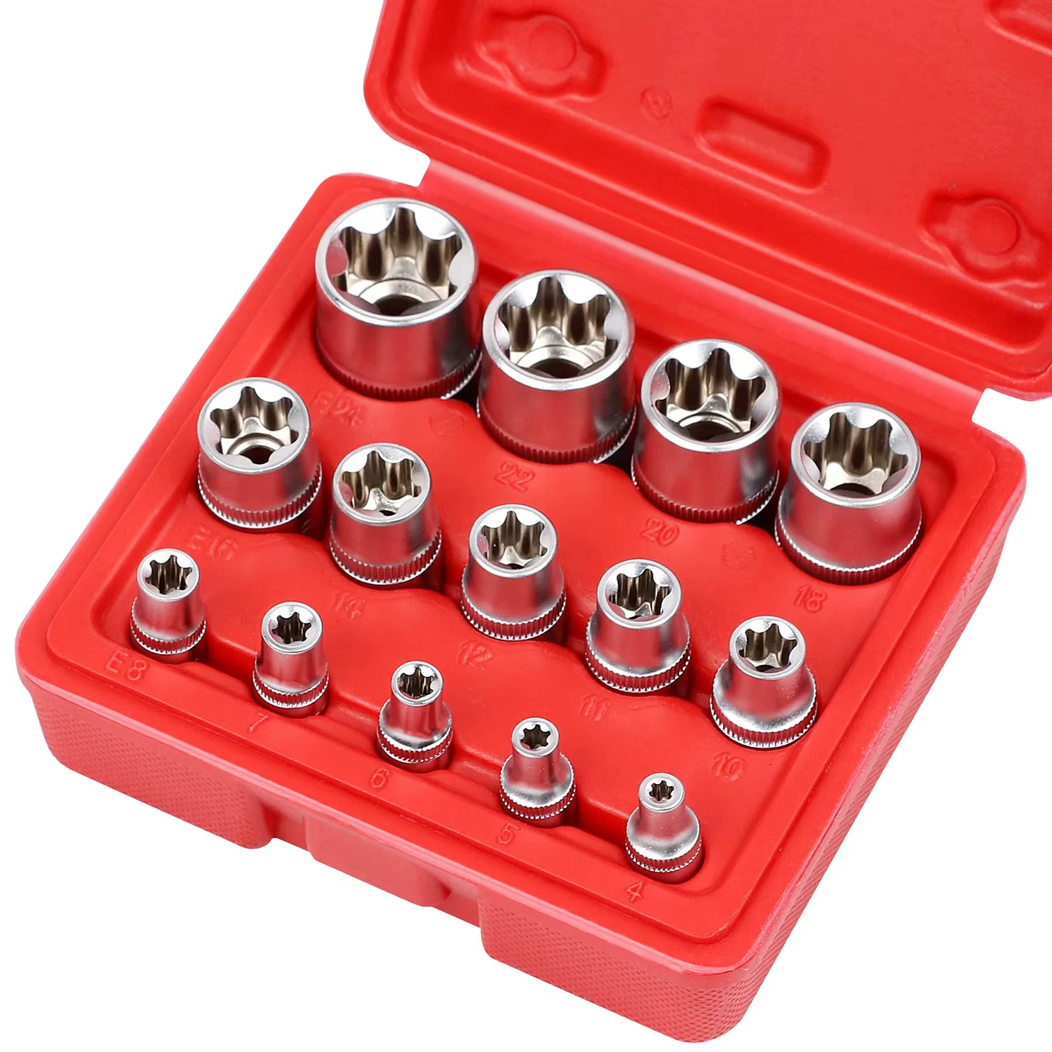 Jeu de douilles E-TORX 14 pièces-ensemble