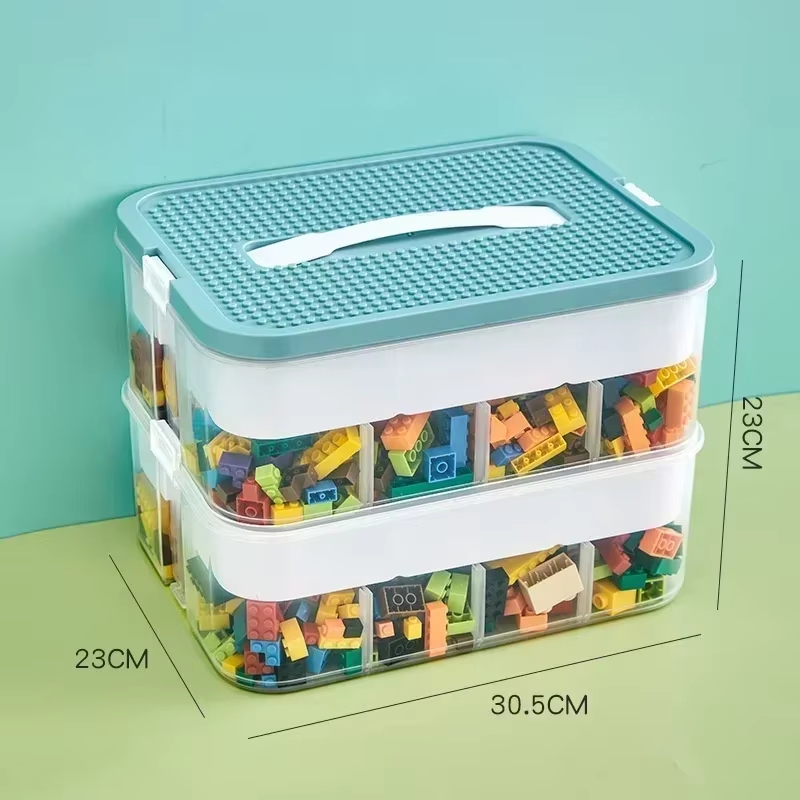 Boîte de rangement empilable en plastique transparent