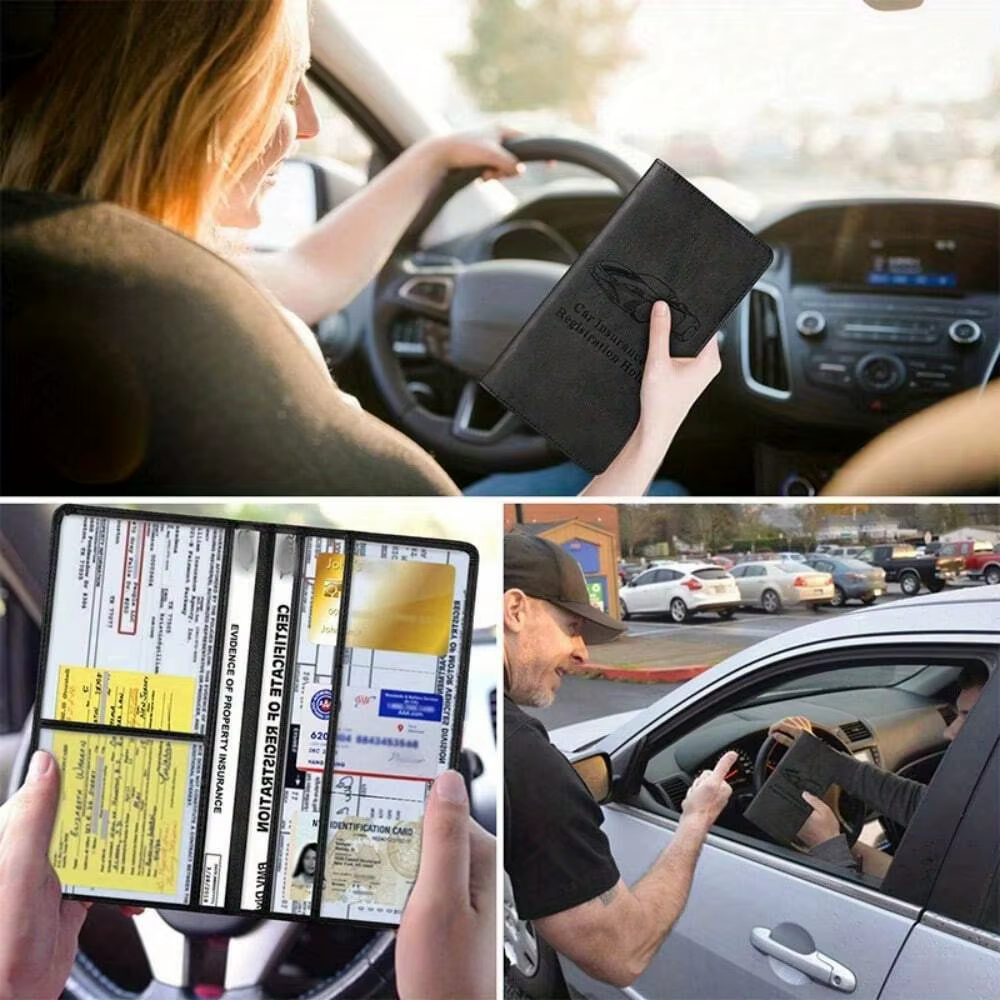 Porte-cartes d'immatriculation et d'assurance automobile