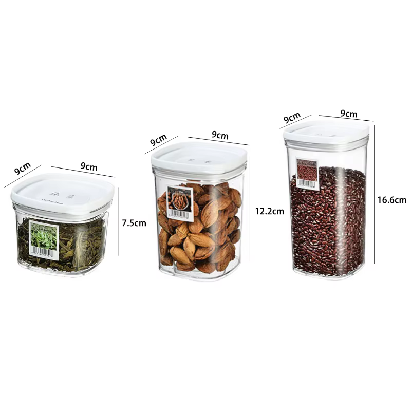 Boîtes de rangement empilables en plastique scellées pour cuisine