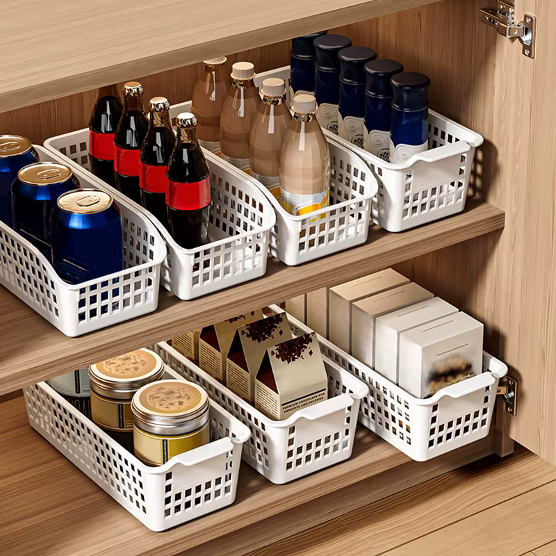Panier de rangement en plastique à grille ouverte