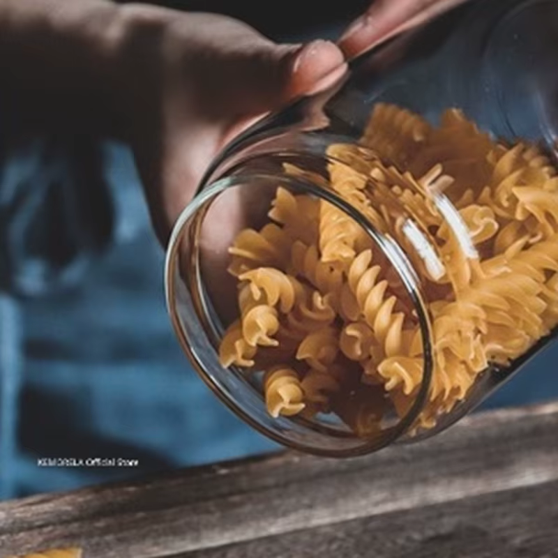 Couvercle en bois verre hermétique bidon cuisine bouteilles de stockage pots récipient alimentaire Grains thé café