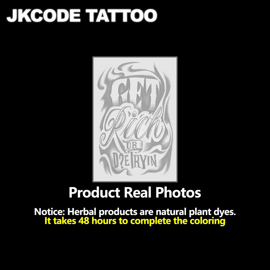 Tatouage semi-permanent | Tatouages de style hip-hop « Get-Rich-Quick »