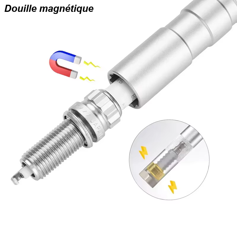Outil magnétique de clé de douille de bougie d'allumage