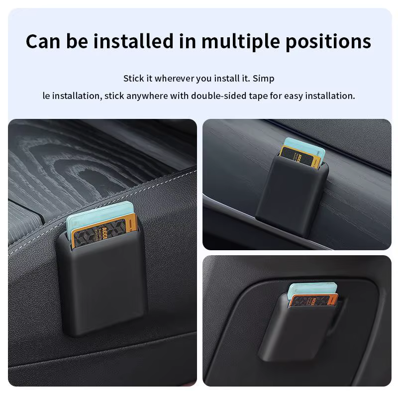 Boîte de rangement pour billets de voiture à 5 emplacements pour cartes, organisateur universel multifonction pour tableau de bord, accessoire intérieur sécurisé