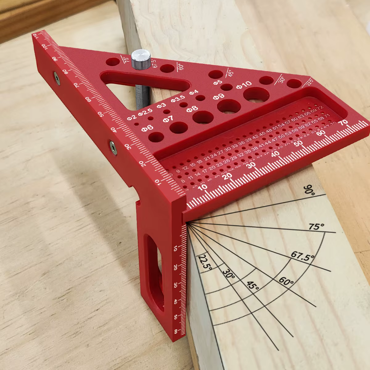 Outil de mesure de disposition de règle triangulaire à onglet métrique