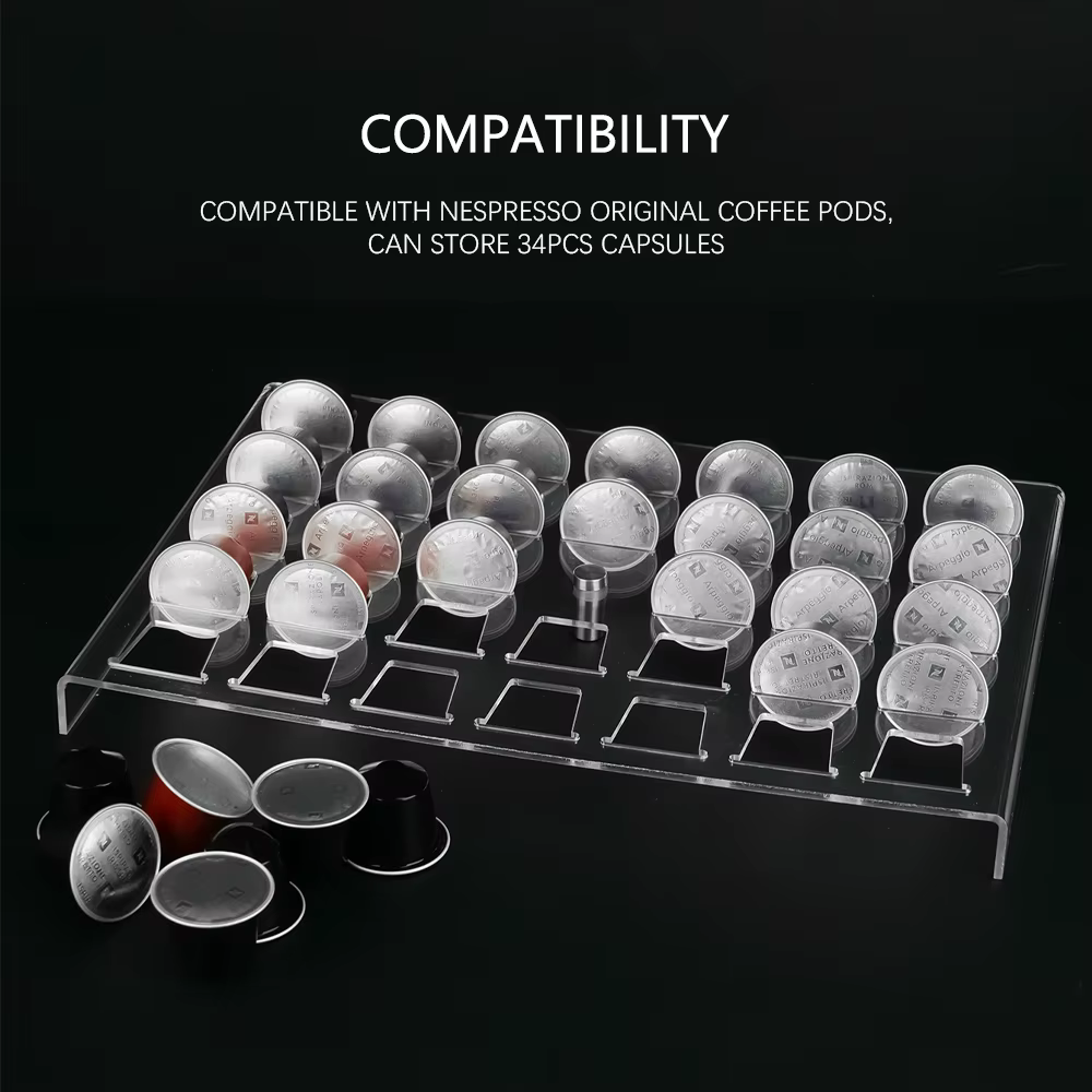 Porte-dosettes de café, plateau organisateur vide, organisateur de Capsules de café, Compatible avec les dosettes originales Nespresso