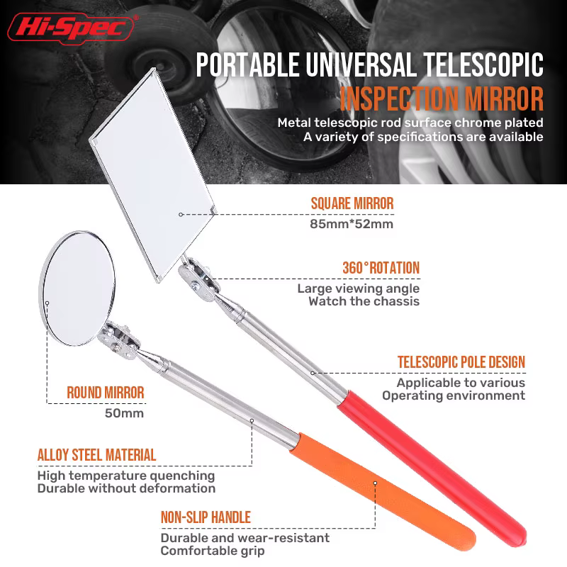 Miroir rotatif d'inspection extensible