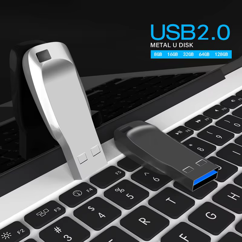 Clé USB 2.0 en métal haute vitesse, clé USB 128, clé USB 2.0, 128 Go, 64 Go, 32 Go, 16 Go, 8 Go, 64 Go, 2.0 Go, nouveau